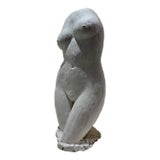 1960s Larry Mohr White Plaster Female Torso Sculpture Signed Estate Mid Century Modern For Sale