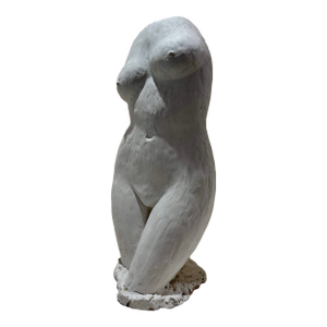 1960s Larry Mohr White Plaster Female Torso Sculpture Signed Estate Mid Century Modern