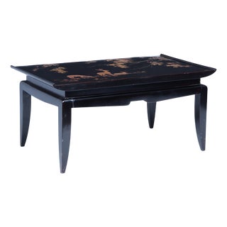 Black Lacquer and Gilt Coffee Table, 1950s For Sale