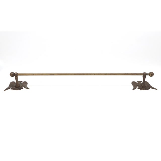 Vintage Brass Eagle Towel Bar For Sale - Image 4 of 6