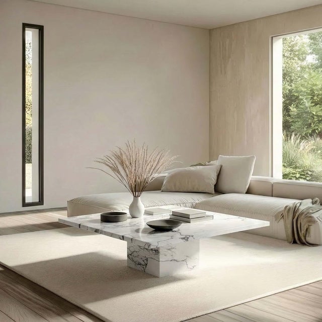 90cm Carrera Coffee Table in Statuario, Michelangelo, Cava & Carrara Marble For Sale - Image 6 of 6