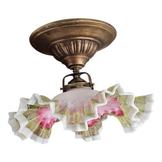 Art Nouveau Brass Ceiling Lamp, 1890s For Sale