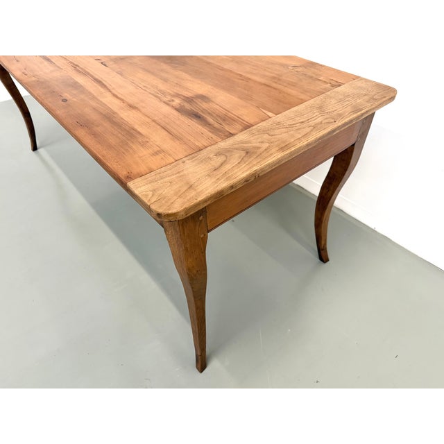 Wood Farmhouse Table in Cherry Wood, 1880 For Sale - Image 7 of 18