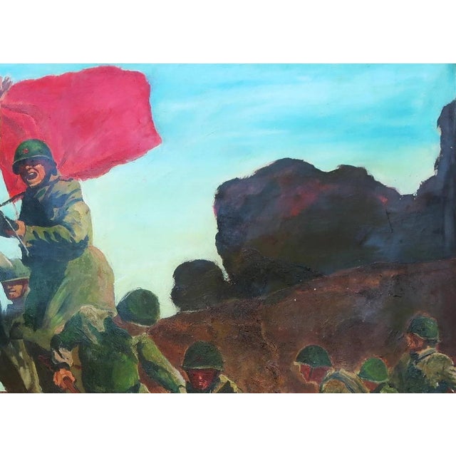Campaign Soviet Army Oil Painting, Great Patriotic War, v. V. Tokarev, 1972 128-179 For Sale - Image 3 of 6