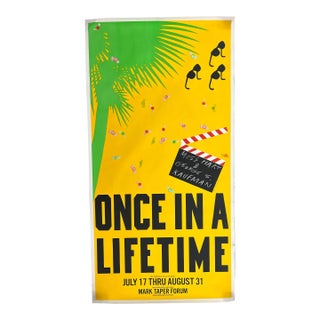 Large Ed Ruscha Rare 1 of 1 Vintage Theater Poster From the Play “Once in a Lifetime”, 1975 Mark Taper For Sale