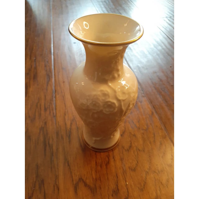 Vintage Lenox Embossed Floral Ivory Fine Porcelain Bud Vase For Sale In Dallas - Image 6 of 7