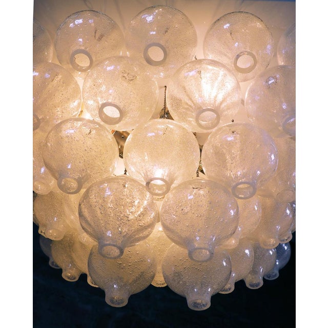 Metal Pyramid Flush Mount in Tulipan Murano Glass & Nickel, 1960s, Austria For Sale - Image 7 of 13