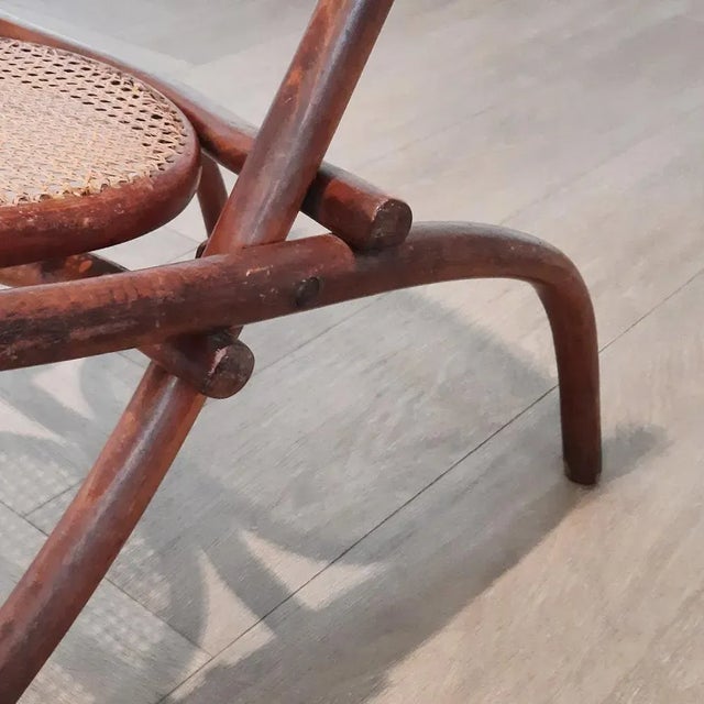 Brown Antique No. 1 Folding Fireplace Chair from Thonet, 1900s For Sale - Image 8 of 11