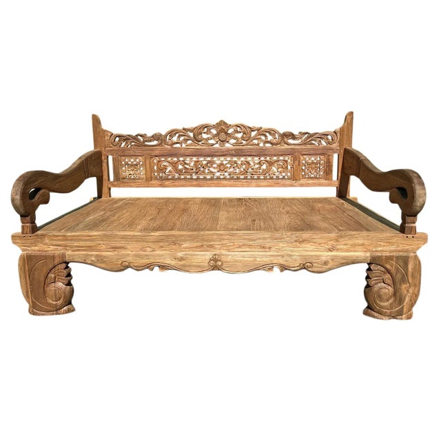 Boho Chic Kurta Teak Daybed Twin Size For Sale - Image 3 of 9