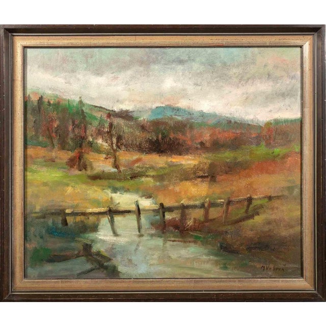 Miroslava Vrbová-Štefková, Bohemian Landscape, Oil Painting, Mid-20th Century For Sale - Image 4 of 4