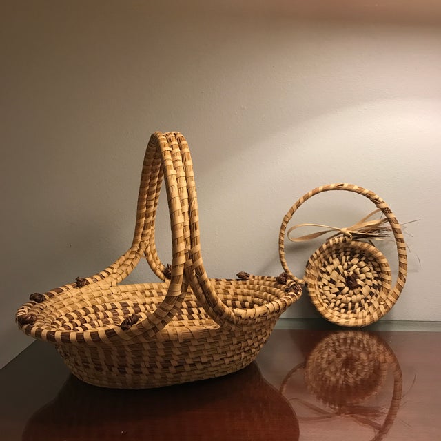 Charleston Sweetgrass Baskets (One by Ellis Family) a Pair Chairish