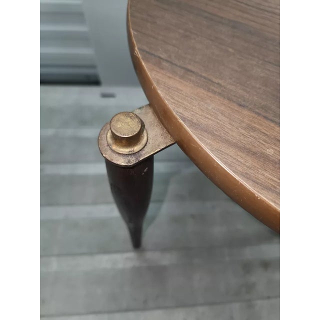 1990s Vintage WOodgrain Top Solid Side Table | Chairish