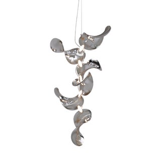 Dune 6 Vertical Cluster Light with Silver Hand Polished Shades by Daniel Becker for Moss Objects For Sale