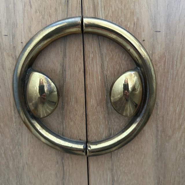 Brass 1970s Pair of Mastercraft Zebrano and Brass Nightstands For Sale - Image 8 of 12