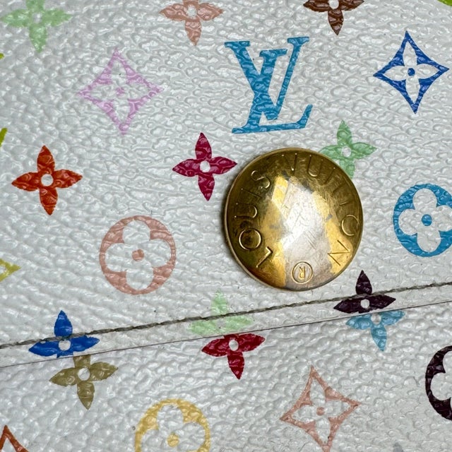 Louis Vuitton Louis Vuitton Multicolor Sarah Wallet Takashi Murakami Blanc White Vintage Y2k For Sale - Image 4 of 12