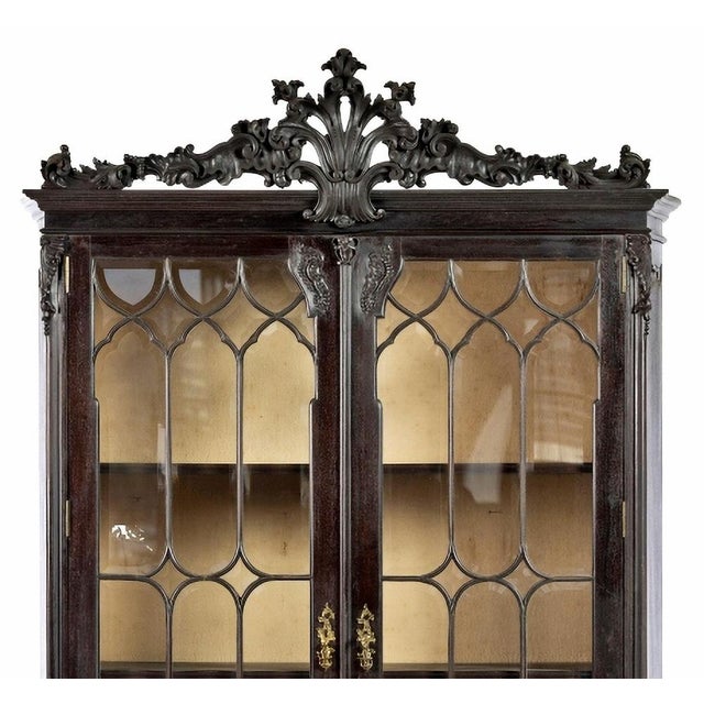 Baroque Vintage Portuguese Display Cabinets in Chestnut, Set of 2 For Sale - Image 3 of 6