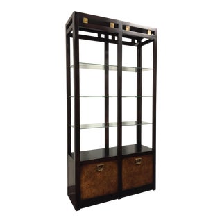 Asian Influenced Burl Wood Etagere For Sale