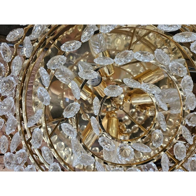 Metal Hollywood Regency German Ceiling Light from Palwa, 1970s For Sale - Image 7 of 9