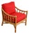 McGuire Mid-Century Hollywood Regency Bamboo Rattan Lounge Chair For Sale