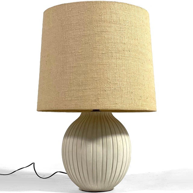Linen 1960s Organic Modern Table Lamp in the Manner of Martz For Sale - Image 8 of 8