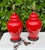 Red Vintage Crackle Glazed Red Ceramic Table Lamps, Pair For Sale - Image 8 of 10