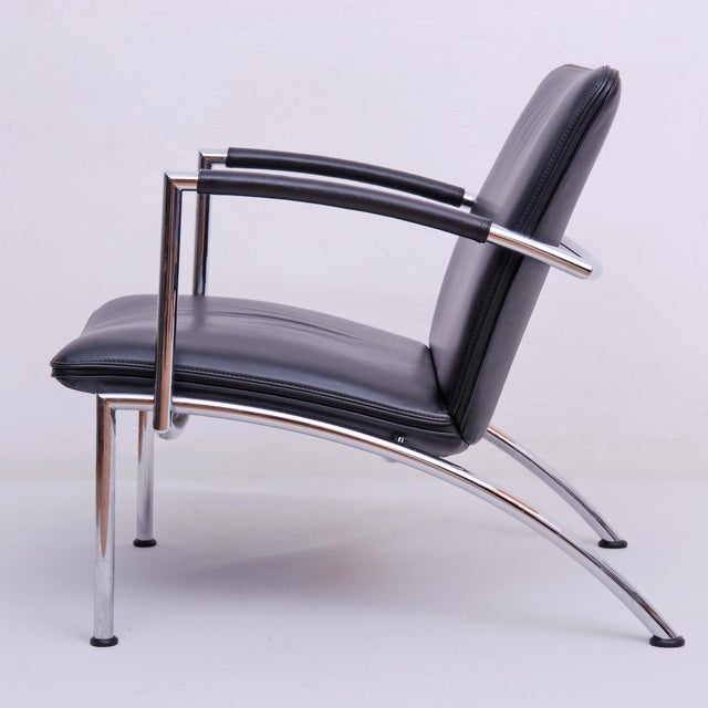 Set of Pando Leather Lounge Chair with Ottoman from Cor, 1980s For Sale - Image 17 of 18