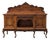 1940s Continental Carved Walnut Sideboard Cabinet With Sculptural Apron For Sale