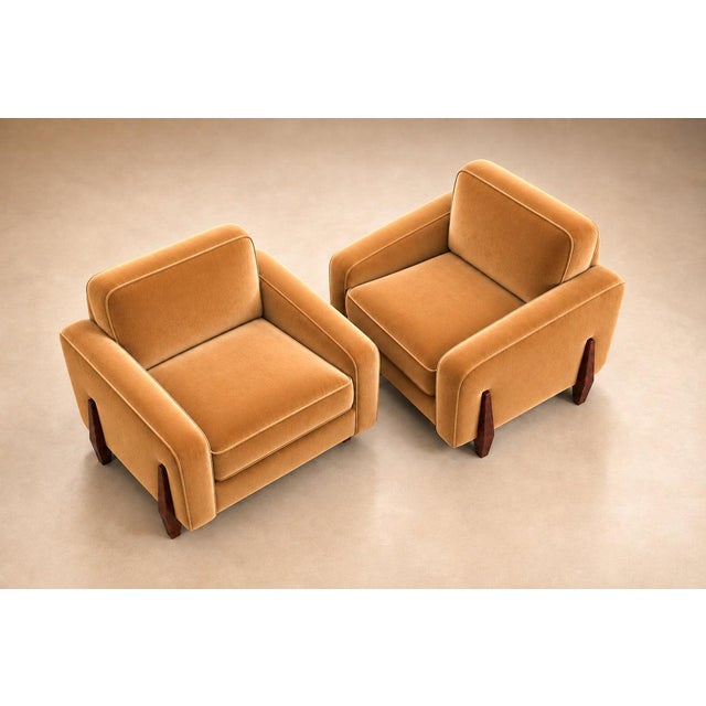Pair of Brazilian Modern Armchairs in Rosewood and Caramel Mohair by Jean Gillon, 1960s - 1116 For Sale - Image 14 of 18