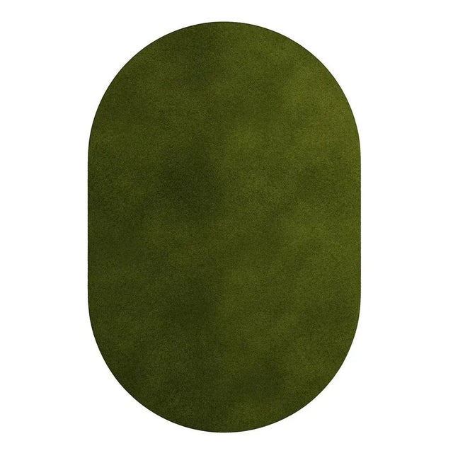 Tapis Oval Avocado #16 Rug by TAPIS Studio For Sale - Image 4 of 4