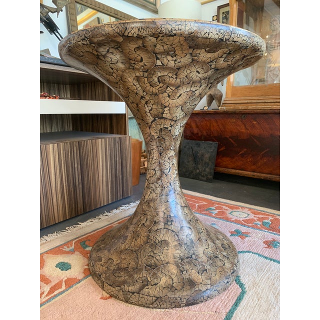 Mid 20th Century Coconut Mosaic Side Table For Sale - Image 9 of 11