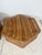 Vintage Braided Wicker Rattan Hexagonal Chair and Ottoman Set For Sale - Image 9 of 11