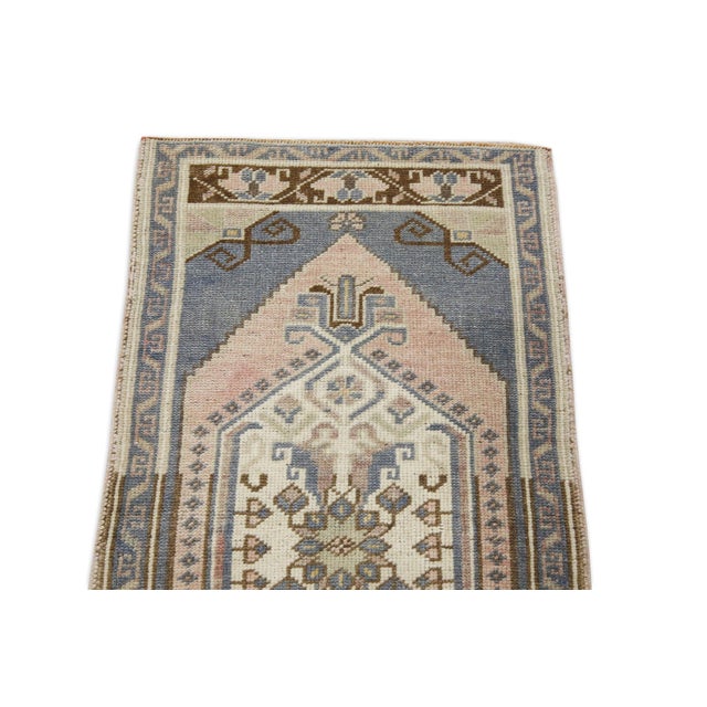 Oriental Hand Knotted Rug Turkish Mini Rug 1'8" x 3'3" For Sale - Image 4 of 5