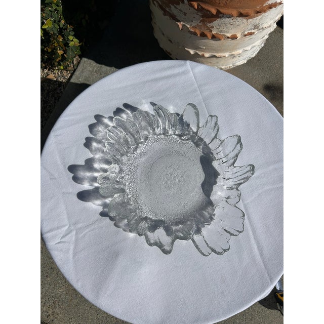 Vintage Scandinavian Iced Glass Textured Platter For Sale - Image 11 of 18