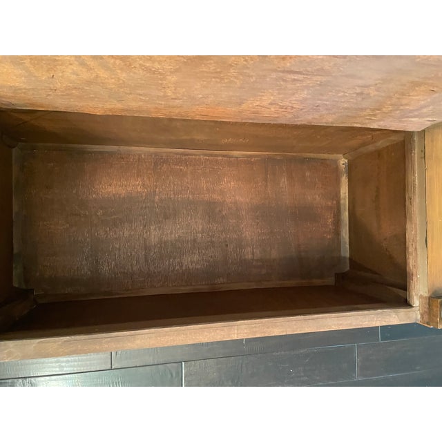 Antique Hand-Carved Wood Storage Bench For Sale - Image 9 of 16