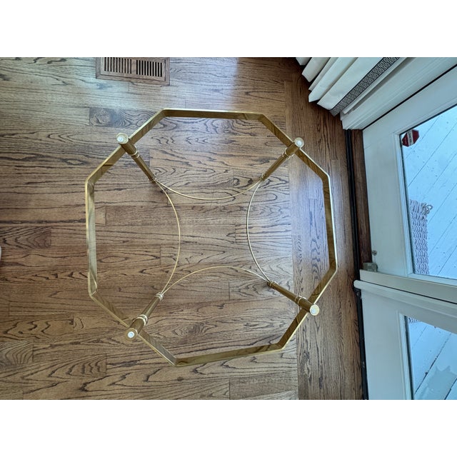 Labarge LaBarge Hollywood Regency Mid-Century Glass Cocktail Table For Sale - Image 4 of 11
