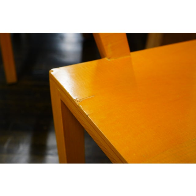 Pair of Dakota Jackson"Library" Chairs in maple. First commissioned for the San Francisco Public Library in 1996, it is...