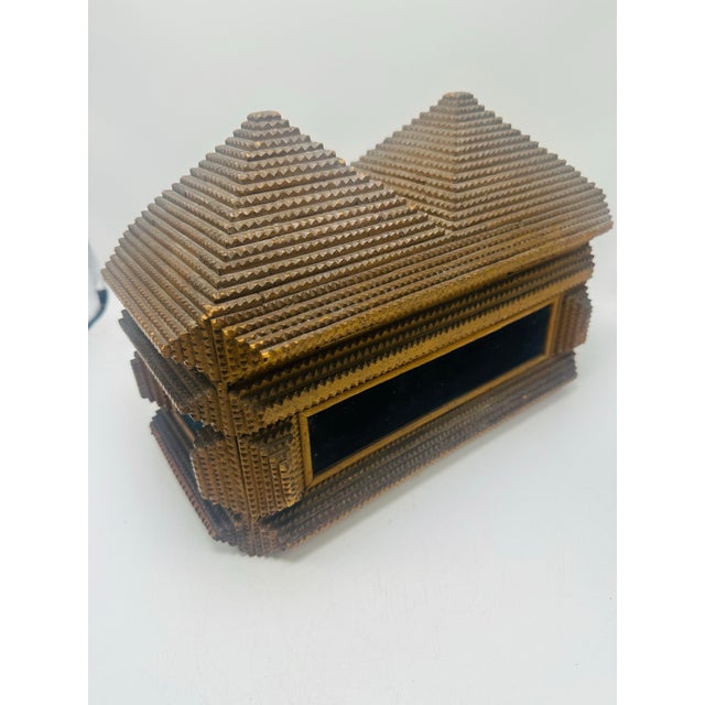 Folk Art Antique Tramp Art Box For Sale - Image 3 of 8