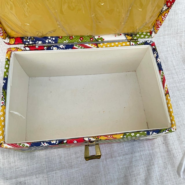 Vintage 1970s Faux Patchwork Sewing Box For Sale - Image 9 of 9