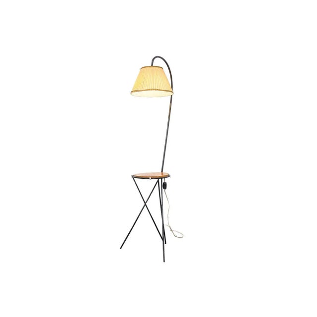 Mid-Century Floor Lamp with Table, 1950s For Sale - Image 4 of 5