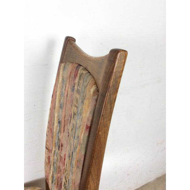 Set of 6 Mid Century Modern Dining Chairs With Vintage Upholstery For Sale - Image 13 of 18