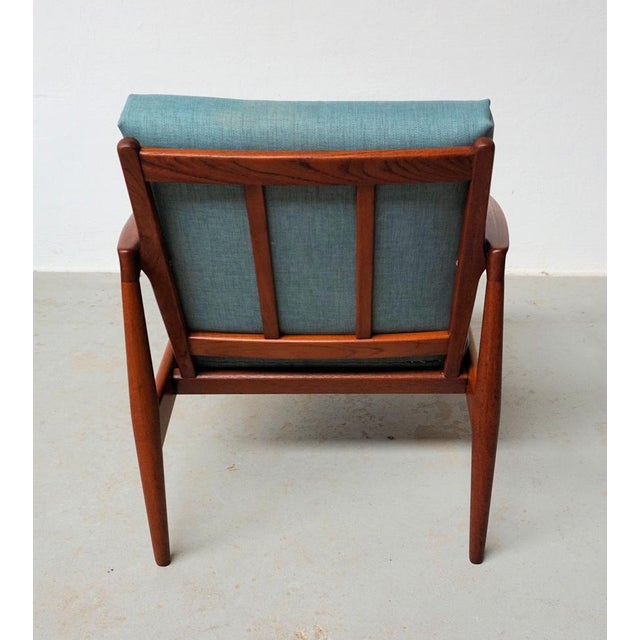 Wood Teak Paper Knife Lounge Chair by Kai Kristiansen for Magnus Olesen, Customizable Reupholstery, 1960s For Sale - Image 7 of 12