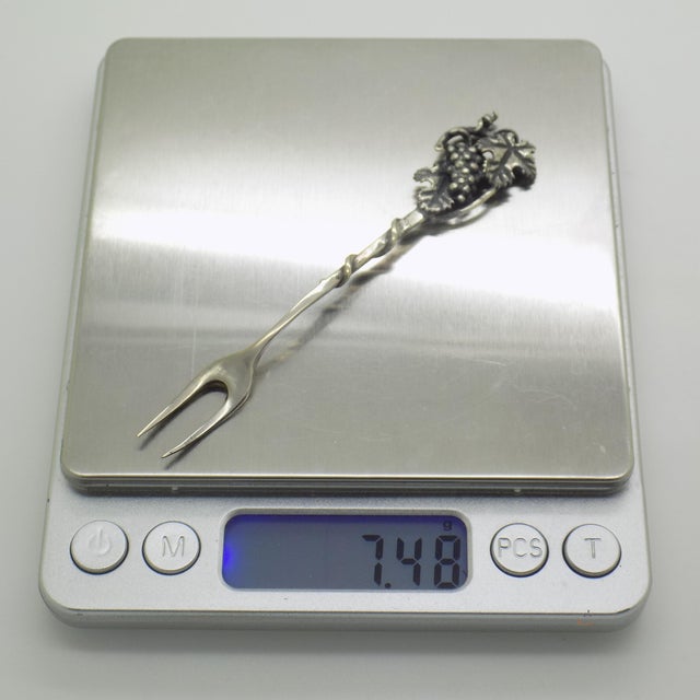 Vintage Italian Silver 800 Grape Cocktail Fork from Raspini, Arezzo, 2000s For Sale - Image 12 of 16