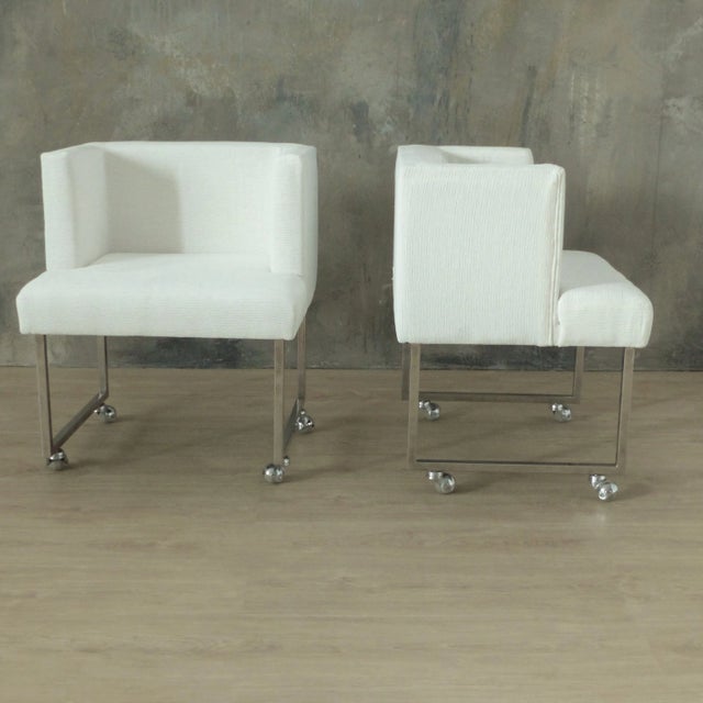Metal White Armchairs, 1960s, Set of 4 For Sale - Image 7 of 17