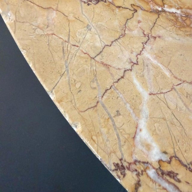 1930s Art Deco Blush Pink Marble Pedestal Bistro Dining Table For Sale - Image 10 of 10