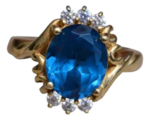 The Surfside Boulevard: Blue Topaz and Cubic Zirconia Ring