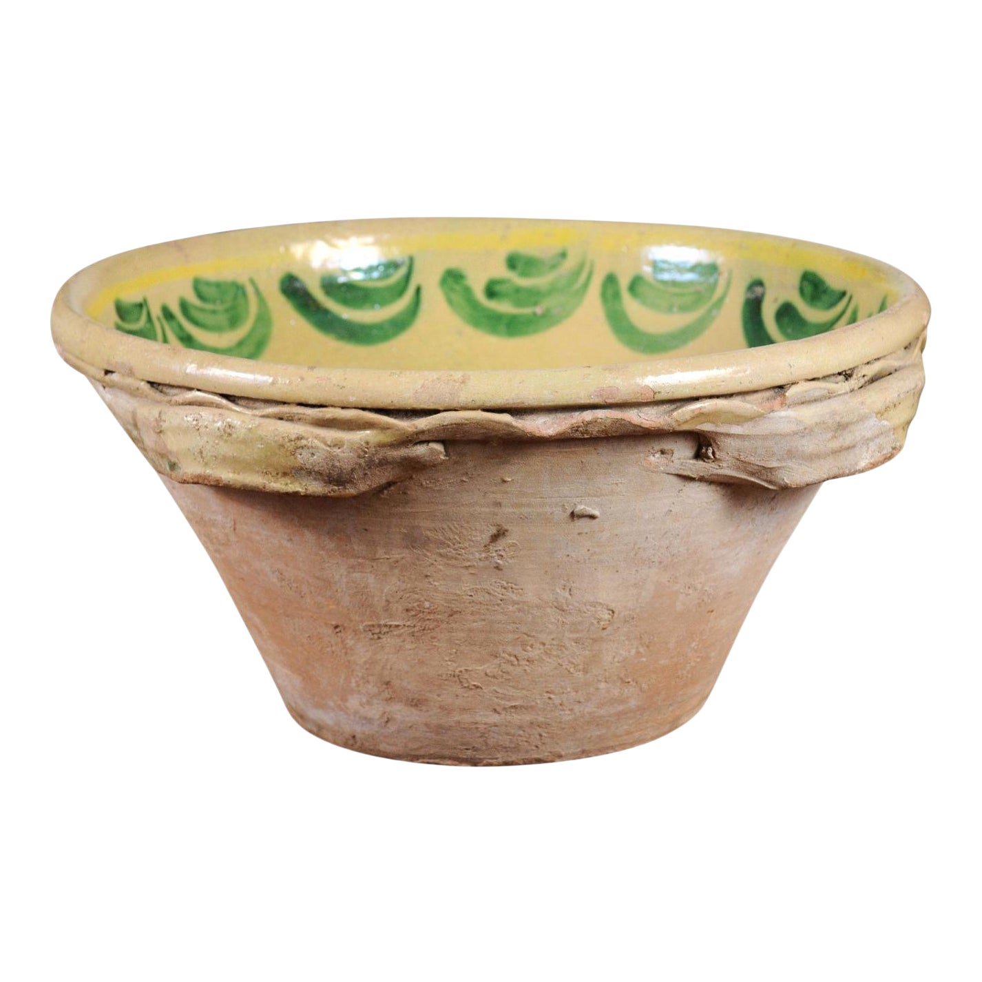 Italian 1820s Yellow Glazed Pottery Bowl from Calabria with Green Accents Chairish