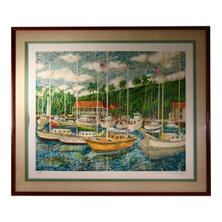 Guy Buffet Aloha Lahaina (Lahaina Harbor) C.1990 Reproduction Print For Sale