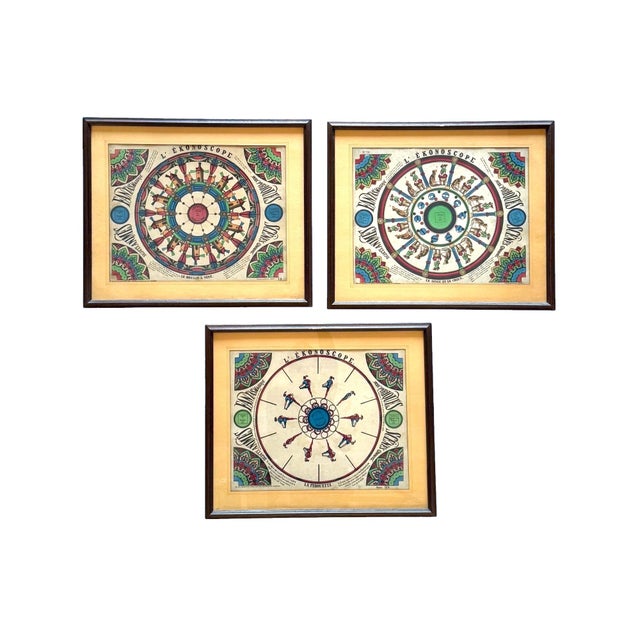 Framed Original Phenakistoscopes, France, 1890s, Set of 3 For Sale - Image 6 of 9