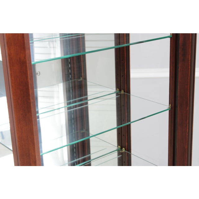 Pair Jasper Cherry 1 Door Glass Curio Display Cabinets For Sale In Philadelphia - Image 6 of 18