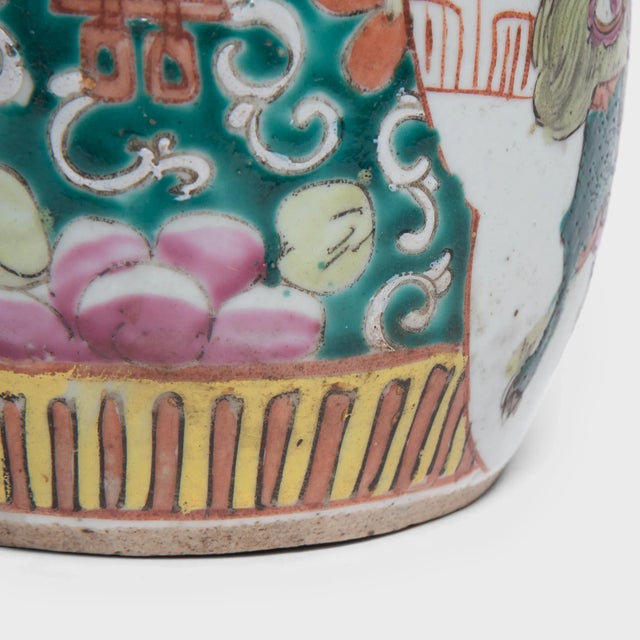 Antique Chinese Enamelware Teapot With Mythical Qilin For Sale - Image 9 of 11